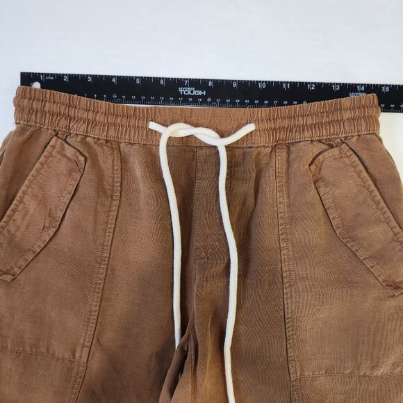 C&C California Linen Blend Jogger Pant Womens S Umber Brown Pull On - Picture 4 of 10